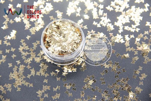 

nail glitter 0213 metallic luster gold colors butterfly shape 3mm size for decoration and other art diy decora, Silver;gold