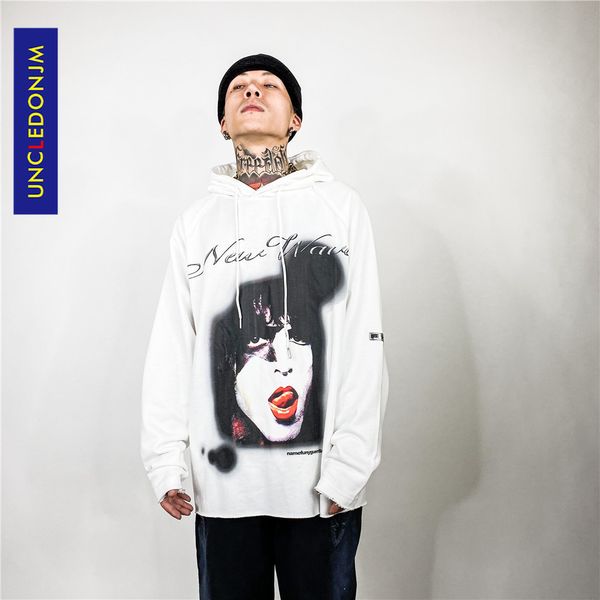 

uncledonjm дизайн персонажей хип-хоп мужской свободный балахон, harajuku стиль фуфайка, модный балахон для мужчин nb2067, Black