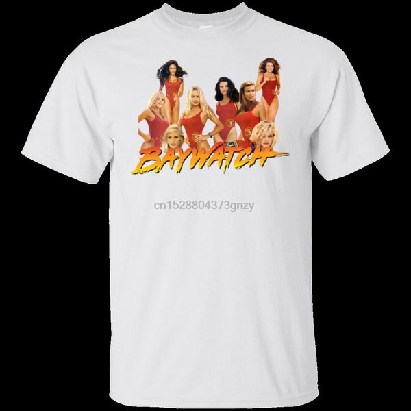 

deluxe baywatch pamela anderson baywatch t-shirt men white-black summer short sleeves cotton t-shirt fashion