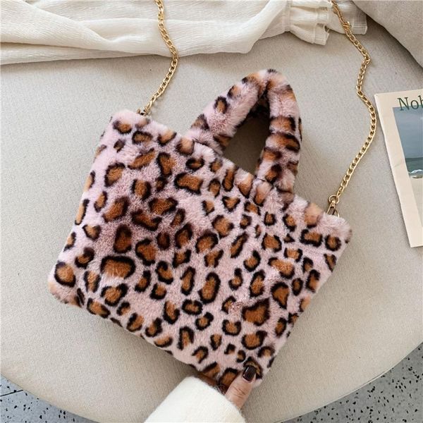 

2020 женщина способа посыльного сумки горячая продажа цепи leopard pattern плюшевые сумки осень зима женщины симпатичные пушистые crossbody