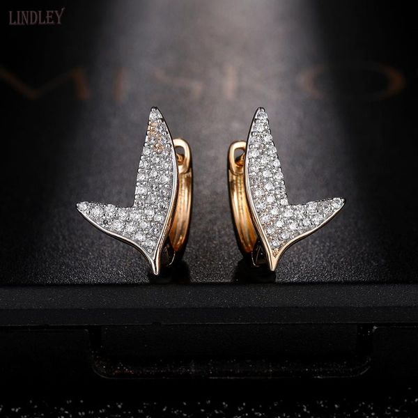 

dangle & chandelier lindley sunlight pendientes earrings 585 rose gold zircon mermaid fishtail small stud earring for women wedding jewelry, Silver