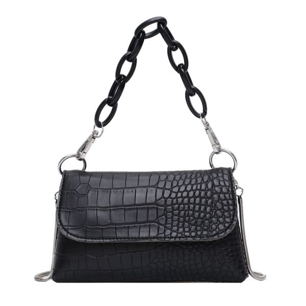 

chain small bag 2020 popular new ladies messenger bag retro solid color shoulder small square