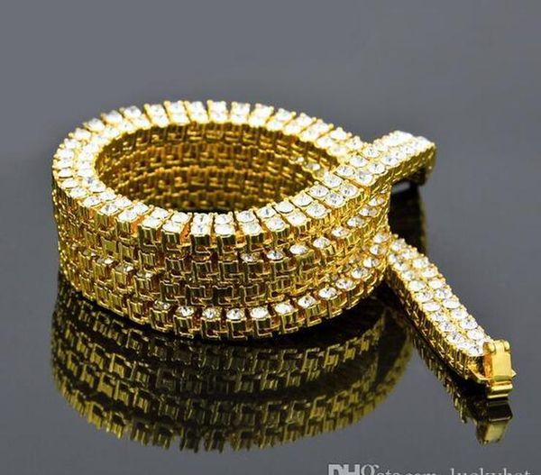 

bling double rhinestone men 3 shipping black white color hop hip gold 1cm*30inch necklace alloy necklace sale row 2 bbykk bdehome, Silver