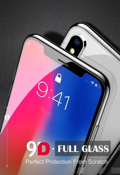 

tempered glass 9 d for iphone 11 pro xs max x 8 plus 7 6 6s e 5 5s complete glue protective cover screen protector a