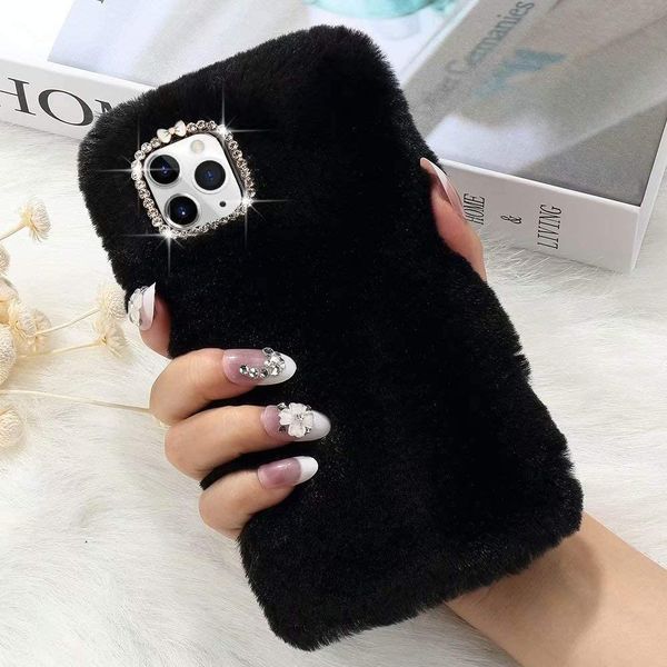 

смазливая девчушки с bling кристалла алмаза кремния мягкий пушистый пушистый противоударный защитный чехол для телефона iphone 7 8plus хт 11
