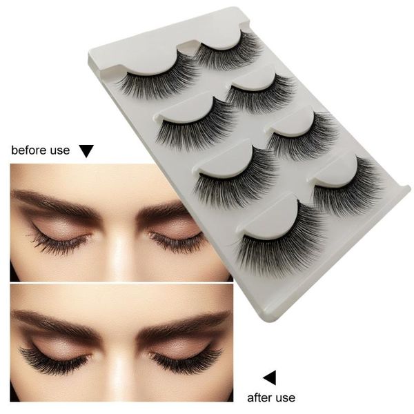 

anself shidishangpin 4 pairs fake eyelashes false eyelashes natural long lashes makeup lashes strip fake