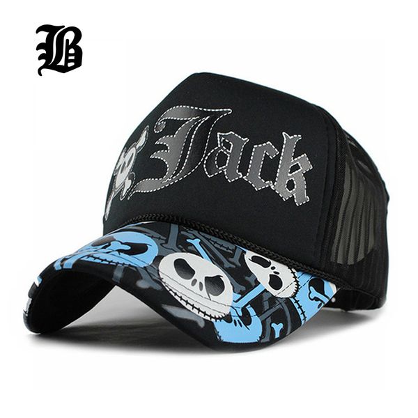 

[flb] jack baseball cap breathable summer skull cap with mesh casual casquette trucker hat adjustable snapback hats f219, Blue;gray