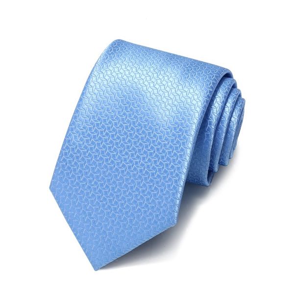 

2020 brand new fashion men 7cm light blue necktie wedding business work formal suit neck tie for men with gift box, Black;gray