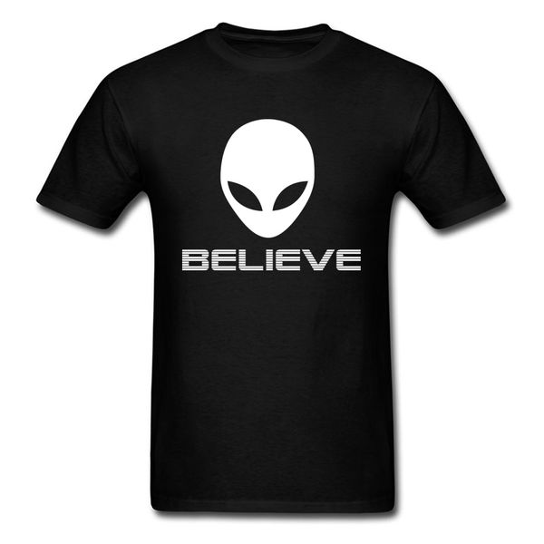 

2018 t-shirt alien tshirt men popular believe design t shirts black white tees unique street style clothes plus size funky