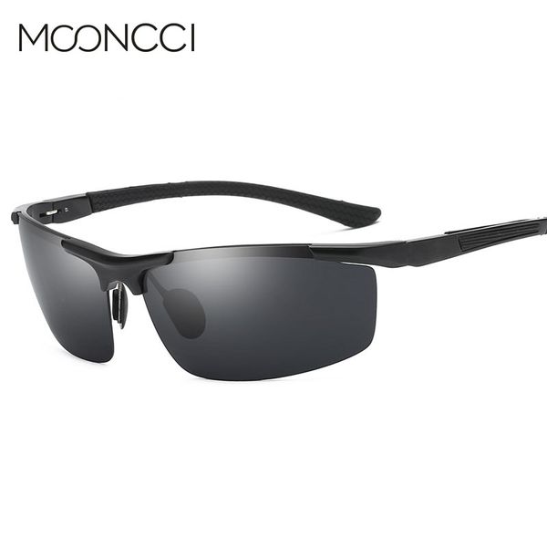 

mooncci genuine aluminum rimless sunglasses men polarized 2020 summer glasses for driving outdoor goggles lunette soleil homme, White;black
