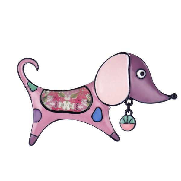 

brooch of new design pins romantic colored creative animal dog brooch women children animal broodes pin birthday present, Gray