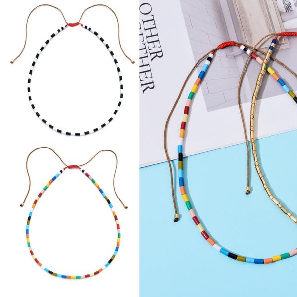 

chokers zmzy boho clavicle collar necklace multicolor beads rope chain short necklaces charms for women bohemain jewelry, Golden;silver