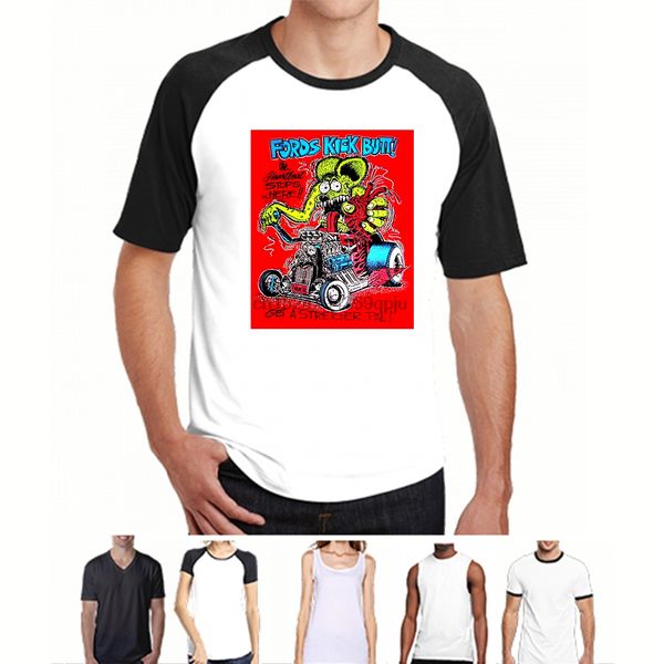 

funny t shirt men novelty tshirt rat fink fords kick butt t-shirt