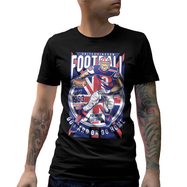 

c464b mens t-shirt uk football sport league team world soccer ball work out retr