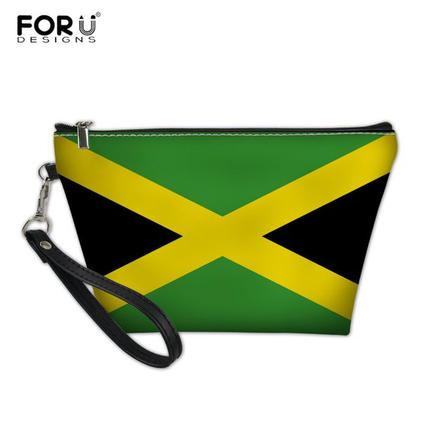

forudesigns jamaica flag printing women cosmetics makeup bags for travel organizer storage pouch girls bolsa de maquillaje