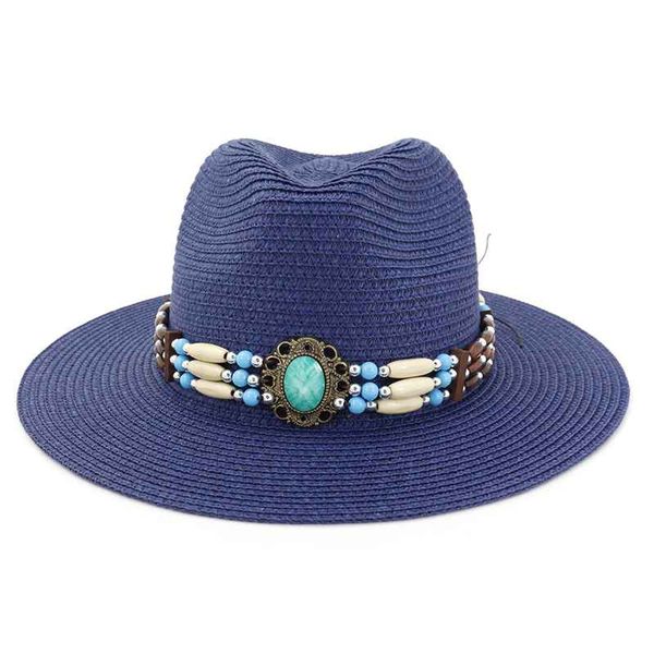 

wzcx 2020 нового bead сплошного цвета открытого вс hat соломенной шляпе повседневный tide solid color summer beach женщины cap, Blue;gray
