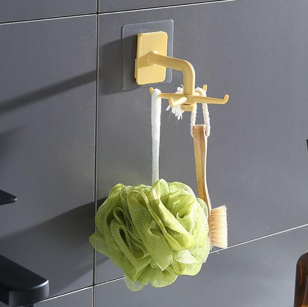 

kitchen gadgets accessories bath hook wall mounted 360° rotating coat hanger rotating four-claw storage without punching hooks