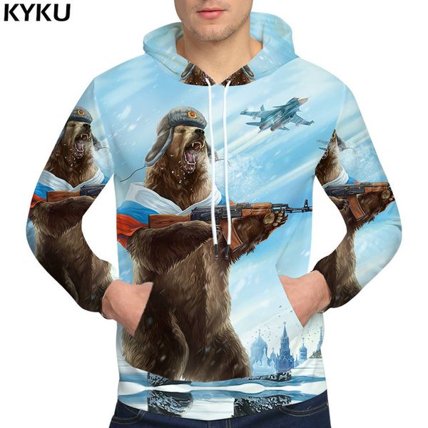 

brand bear sweatshirts war russia gun 3d hoodies men sweatshirts male hood 3d print shirts oversized graphic anime men clothing