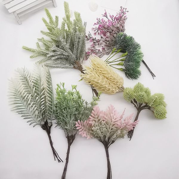 

decorative flowers & wreaths artificial plants plastic succulent pine branches diy wedding decoration plant fake flower wreath home decor