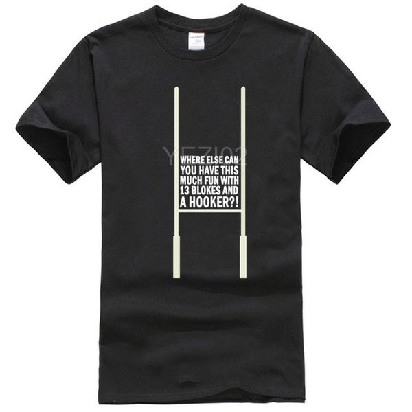 

mens t-shirt - fun with 13 blokes and a hooker - rugby funny t-shirt - tee