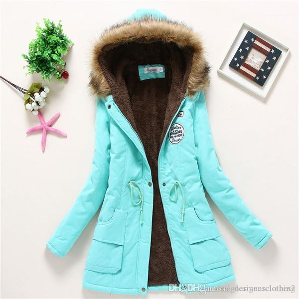 

womens outerwear anorak loose thick womens coats with epaulet winter fashion long parkas long sleeve hooded, Black