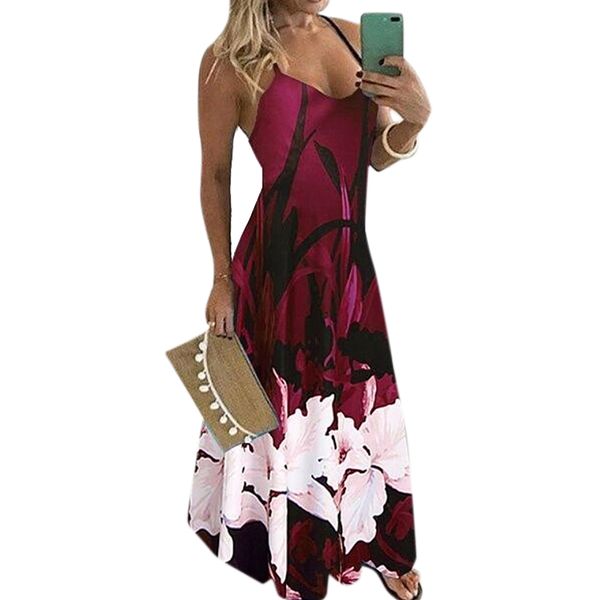 

women dress plus size 2020 fashion summer dress long floral printed casual elegant women ladies clothes, Black;gray