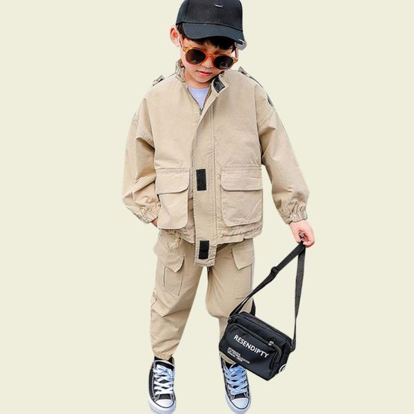 

clothes for boys casual jacket & pants costume for boys cargo pants sets clothing winter fashion children's suits, White