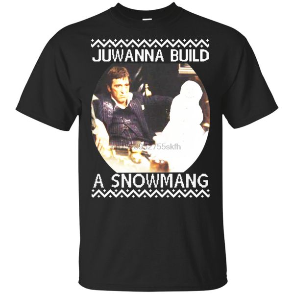 

scarface juwanna build a snowman christmas ugly t-shirt black-navy men-women