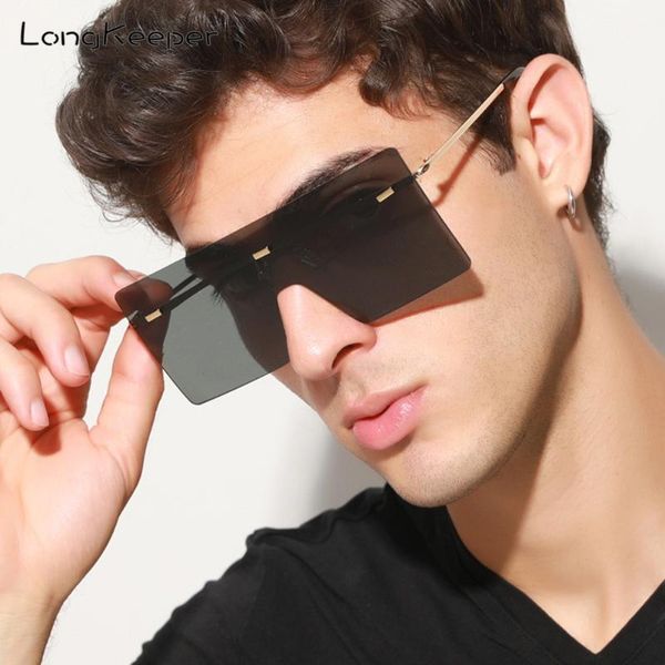 

sunglasses 2021 oversized square rimless women brand designer flat big sun glasses female travel gradient eyewear uv400, White;black