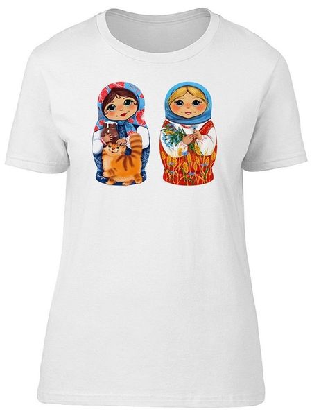 

two matryoshka dolls women's tee -image by vintage graphic tee shirt