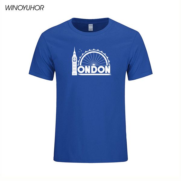 

london architecture big ben london eye printed t-shirt men summer short sleeve cotton funny male o-neck tee shirt