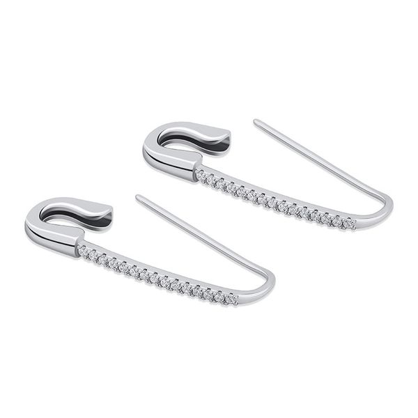

hoop & huggie earrings woman pin sexless simple hip-hop zircon gift aesthetic jewelry lock visual sense, Golden;silver