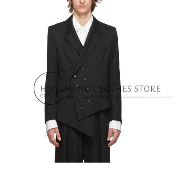 

men's suits & blazers custom clothing 2021the t asymmetrical suit with loose double-breasted long sleeves, White;black