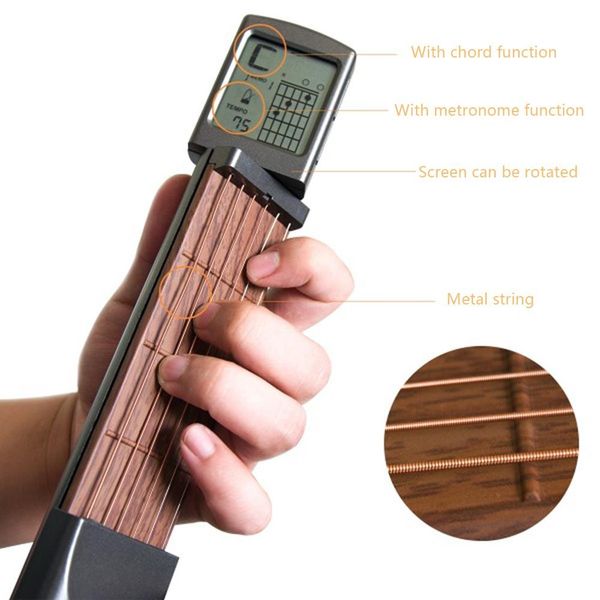 

portable guitar chord trainer pocket-guitar practice tools lcd musical stringed instrument chord trainer tools for beginner