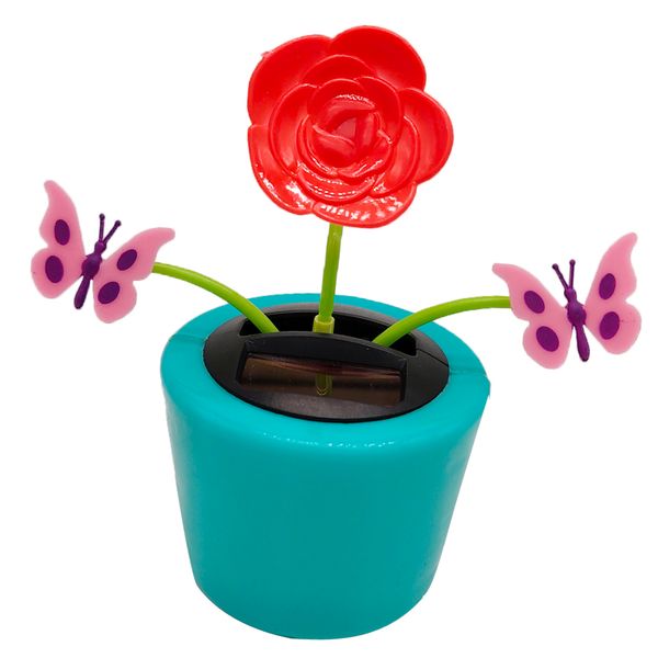

солнечный цветок завод встряхивания куклы игрушка home decor автомобили украшение горшка - роза и бабочка