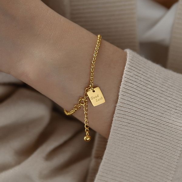 

link, chain yun ruo good luck snake cylinder bracelet woman birthday gift fashion titainum steel jewelry yellow gold color never fade, Black