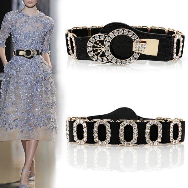 

rhinestone пояс ceinture страз платье алмаз вестерн блестки ремни для женщин эластичная легко дизайнер талии стрейч поясных, Black;brown