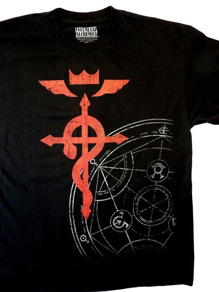 

2019 новейшего письмо печати fullmetal alchemist мужчина большого логотип t-shirt (xl) gangan -new! футболка casual man тройники