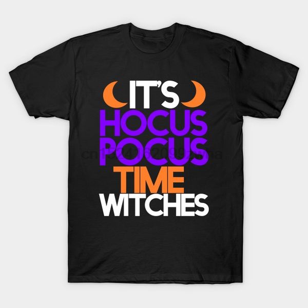 

printed men t shirt cotton tshirtnew style it hocus pocus time witches shirt for a halloween party funny women t-shirt