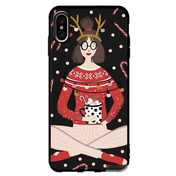 

lovely christmas pattern cartoon phone case for iphone xr xs max santa claus elk case for iphone 6 6s 7 8 plus tpu cover gift