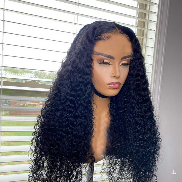 

lace wigs 150% long curly 2*4 closure human hair for women natural plucked hairline remy brazilian, Black;brown