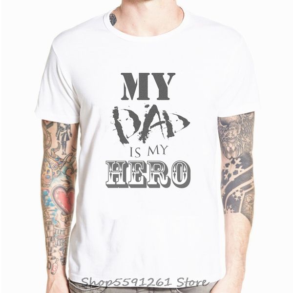 

dad t shirt funny design father day tshirt my dad is my hero fashion gift t-shirt streetwear casual t shirts tees