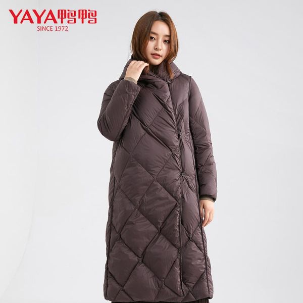 

women's down & parkas yaya women white duck jacket winter hooded long coats female warm outwear, Black