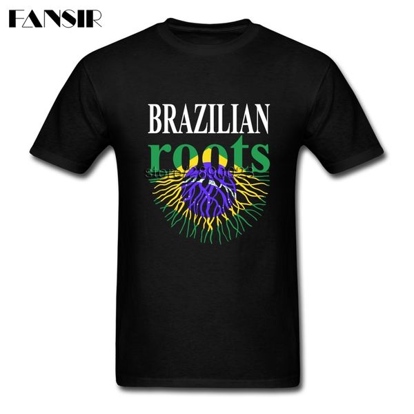 

fashion brazilian roots brazil flag t-shirt men's short sleeve cotton custom men t shirt streetwear plus size