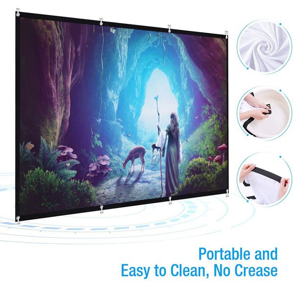 

projection screens 16:9 60-150 inch projector hd screen canvas front home theatre movie high brightness foldable