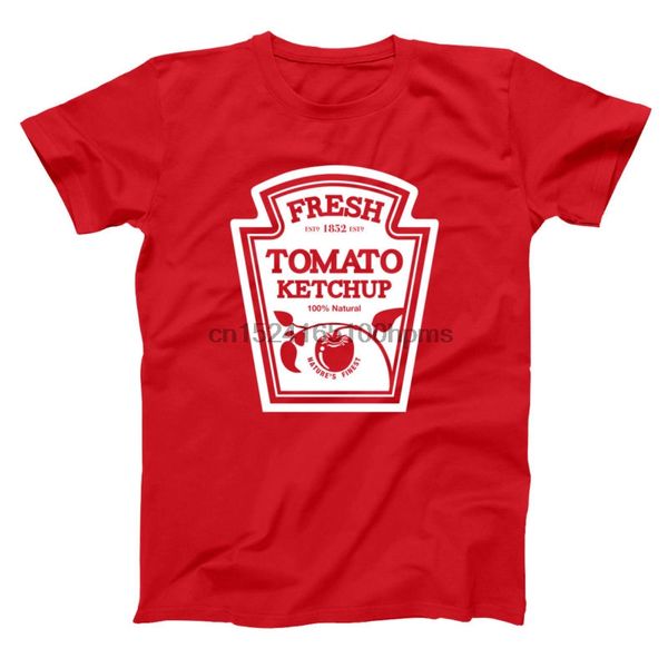 

ketchup costume funny halloween humor set red basic men's t-shirt