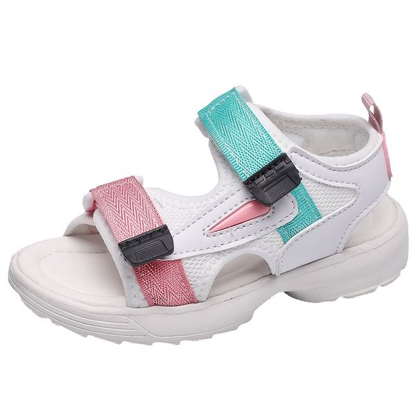

toddler kids boys gilrs summer beach sandals leather shoes children colorful summer shoes, Black;red