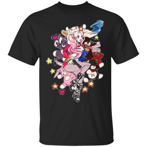 

quinn 2020 birds of prey anime chibi black t-shirt m-xxxl street tee shirt