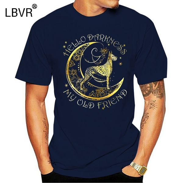 

дог hello darkness my old friend moon футболка black хлопок мужчины s-3xl