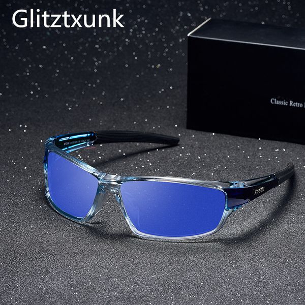 

sunglasses glitztxunk men's polarized driving sports sun glasses for men women square color mirror designer oculos, White;black